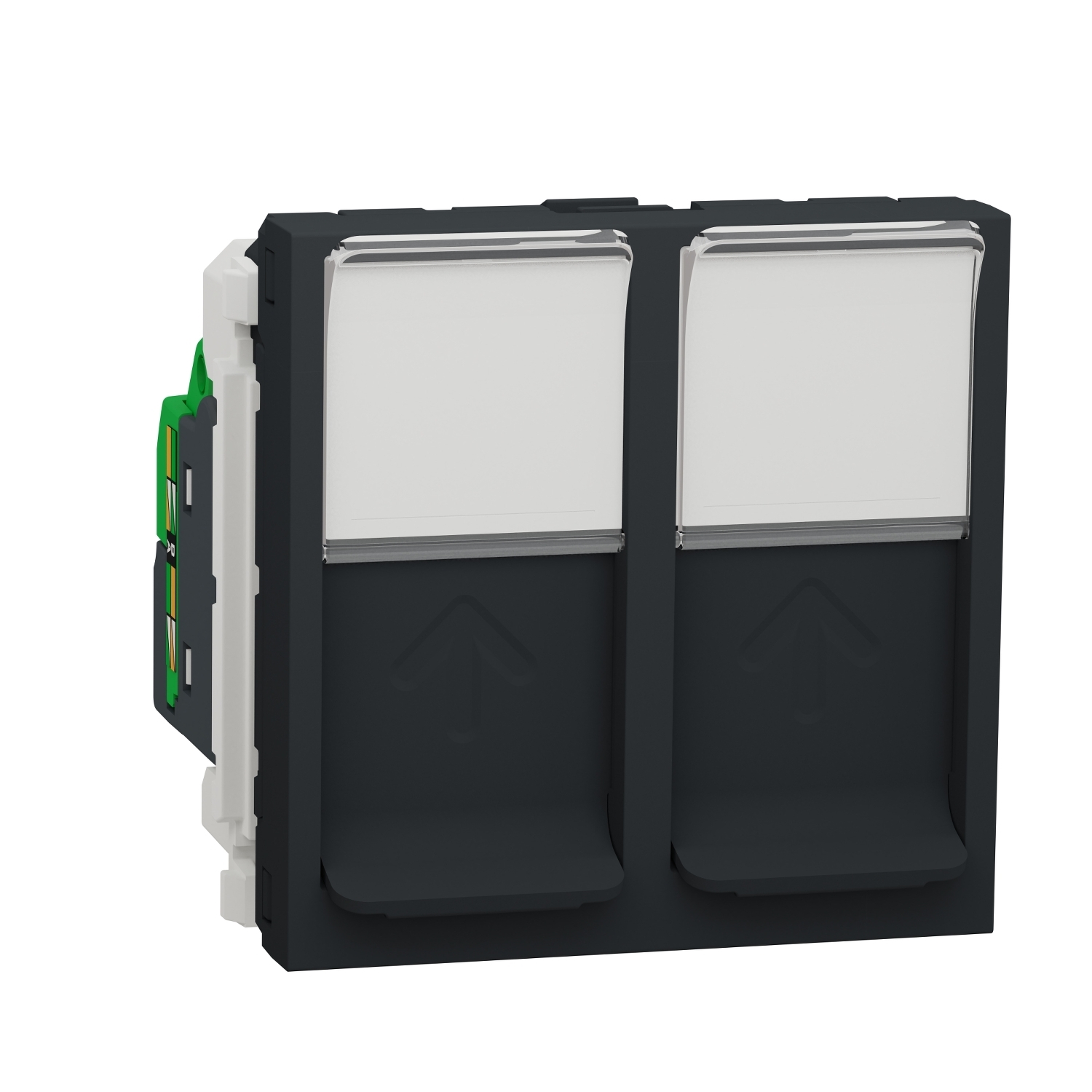 NU342054 Utičnica računarska dvostruka RJ45 Cat5e 2M modularana crna