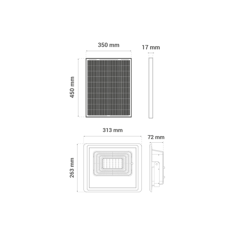 LED Solarni reflektor 100W 6500K 1486lm 15000mAh IP65