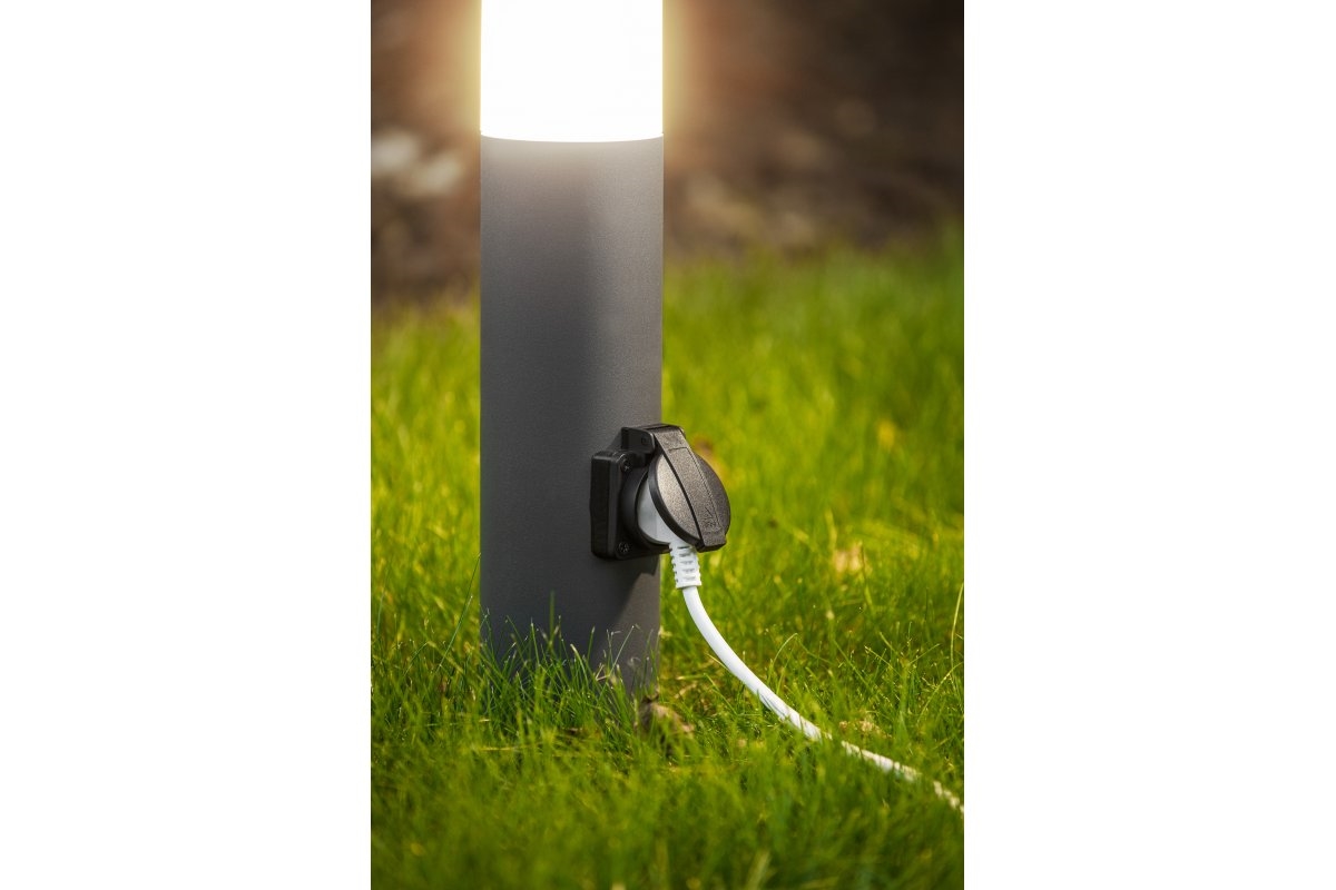OS-CORP40G-30 Vrtna okrugla svjetiljka sa utičnicom 40cm CORTA-P E27 IP54 siva