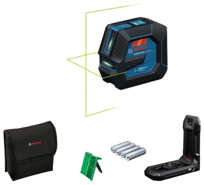 BOSCH GLL 20-22 G Križni laserski nivelir 20m zeleni zrak sa držačem LB 10