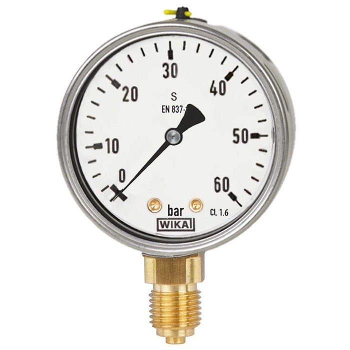 213.53.063 Manometar 0 do 60 bar radijalni 1/4 fi 63mm INOX punjen glicerinom
