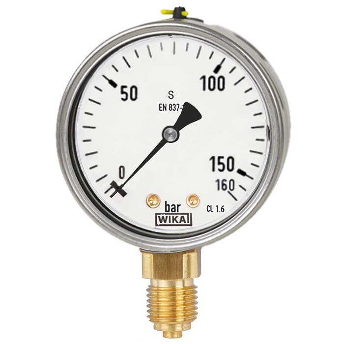 213.53.063 Manometar 0 do 160 bar radijalni 1/4 fi 63mm INOX punjen glicerinom