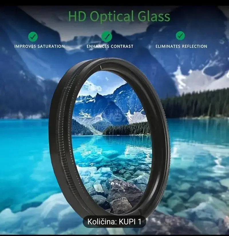 52mm CPL filter za mobilne telefone s kopčom