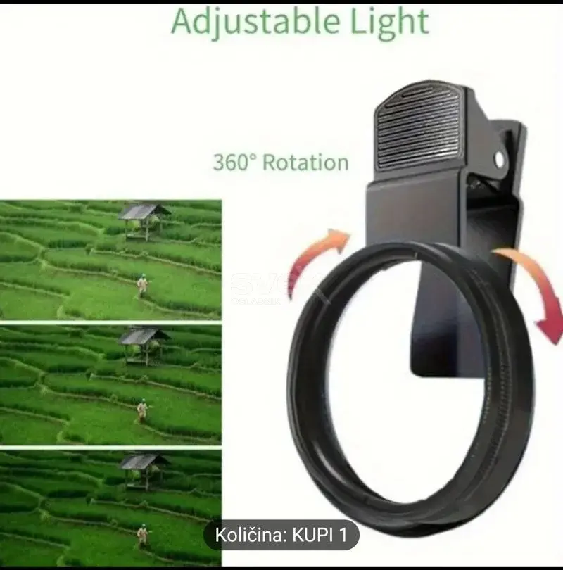 52mm CPL filter za mobilne telefone s kopčom