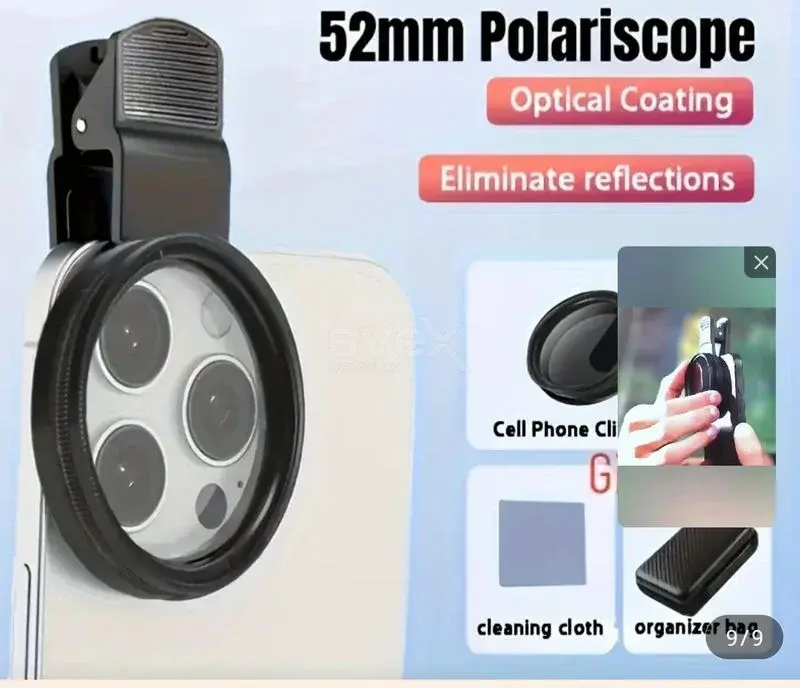 52mm CPL filter za mobilne telefone s kopčom