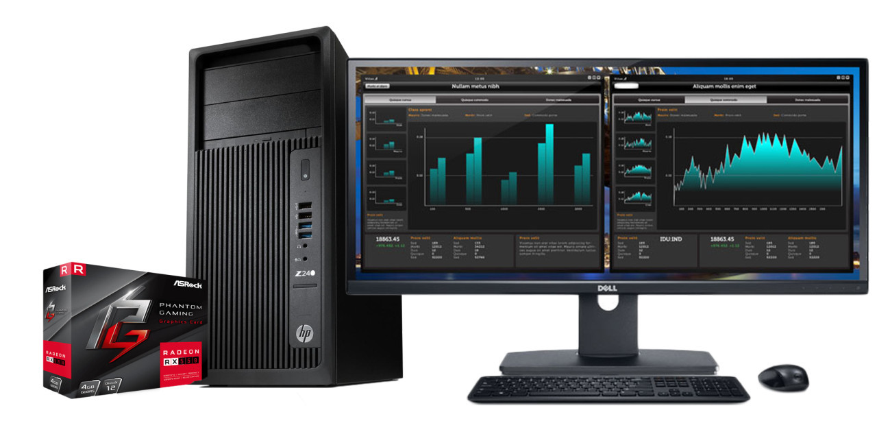 RAČUNAR PC HP Z240 i7-6700 16GB RX 550 + MONITOR 29"