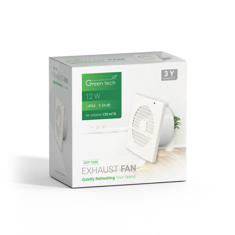 ISPUSNI VENTILATOR GREEN TECH GVF-100E S AUTOMATSKIM ZATVARANJEM