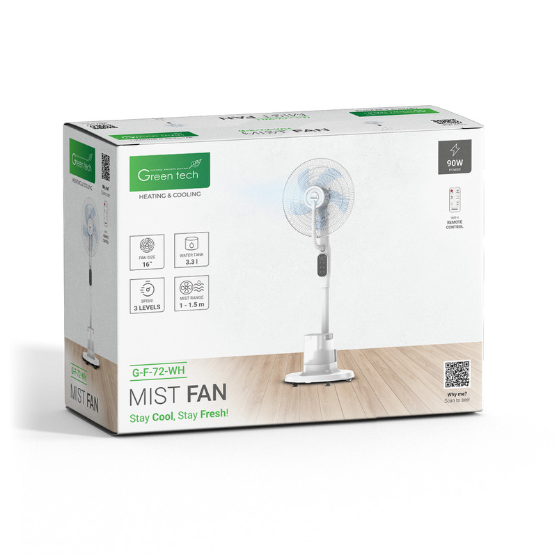 VENTILATOR S MAGLICOM GREEN TECH 90W, 16",3.3 L,S TIMEROM, BIJELI