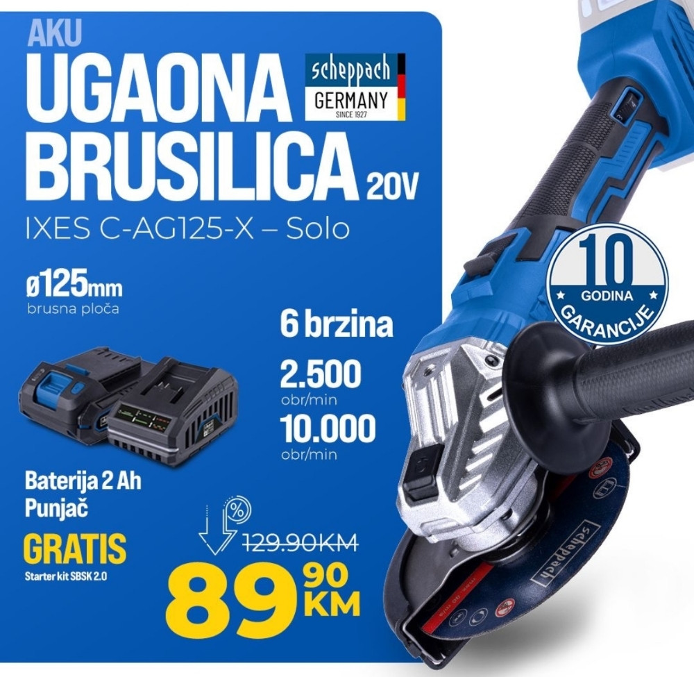 SCHEPPACH AKU UGAONA BRUSILICA 20V GRATIS STARTER KIT