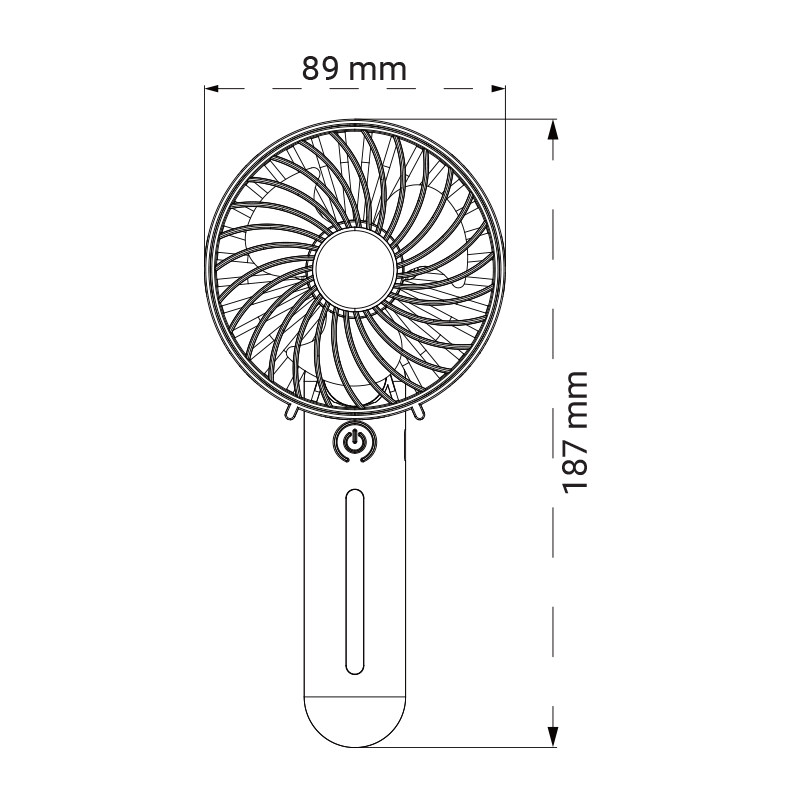 PRIJENOSNI VENTILATOR GREEN TECH, 1.1W, PLAVI , SA USB PUNJENJEM