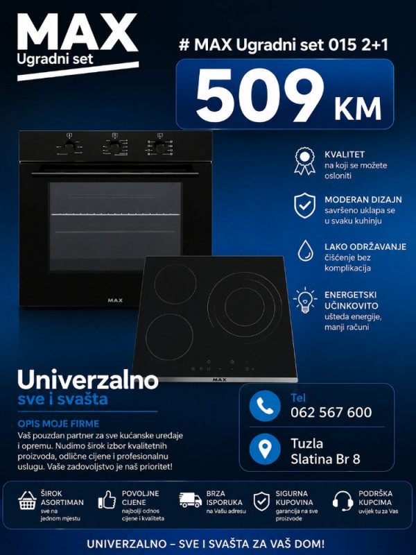 MAX UGRADNI SET PLOČA 2+1 i PEĆNICA