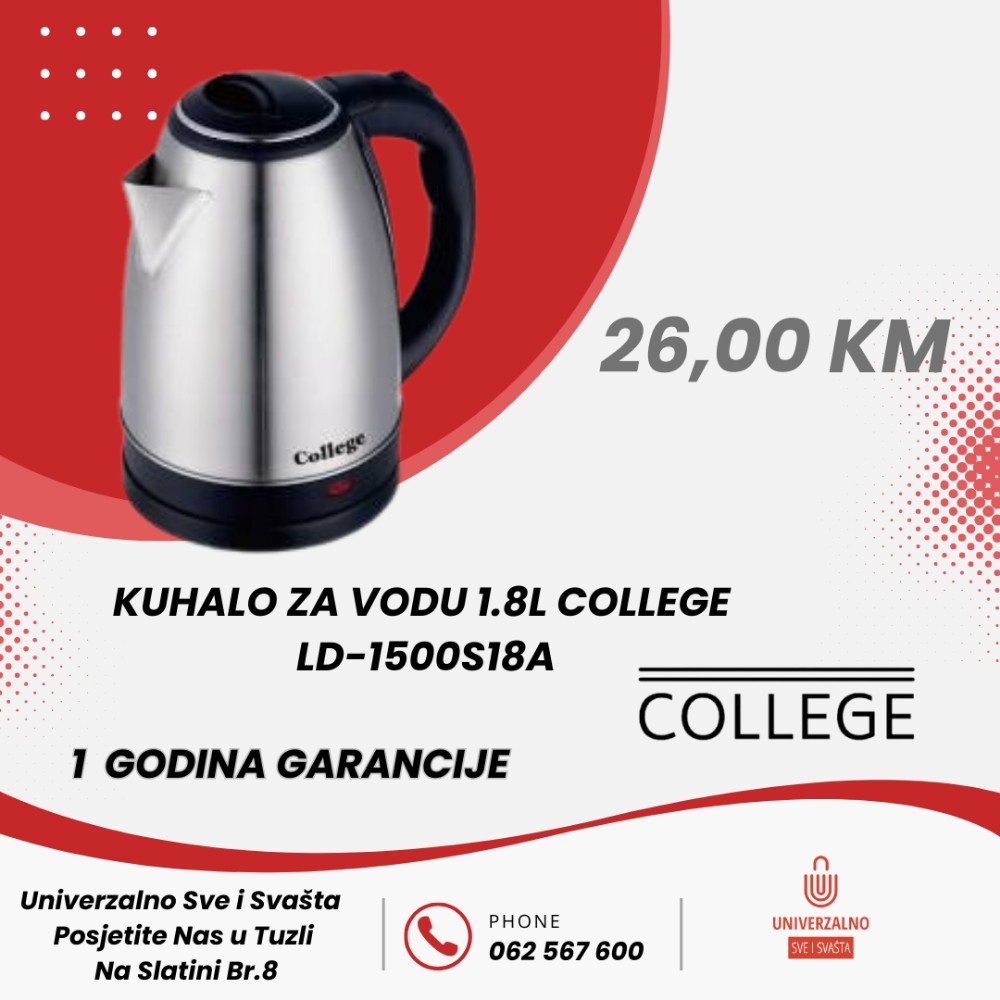 BLACK FRIDAY KUHALO ZA VODU 1.8L COLLEGE LD-1500S18A