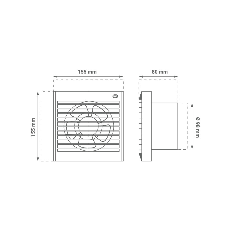 ISPUSNI VENTILATOR GREEN TECH GVF-100E S AUTOMATSKIM ZATVARANJEM