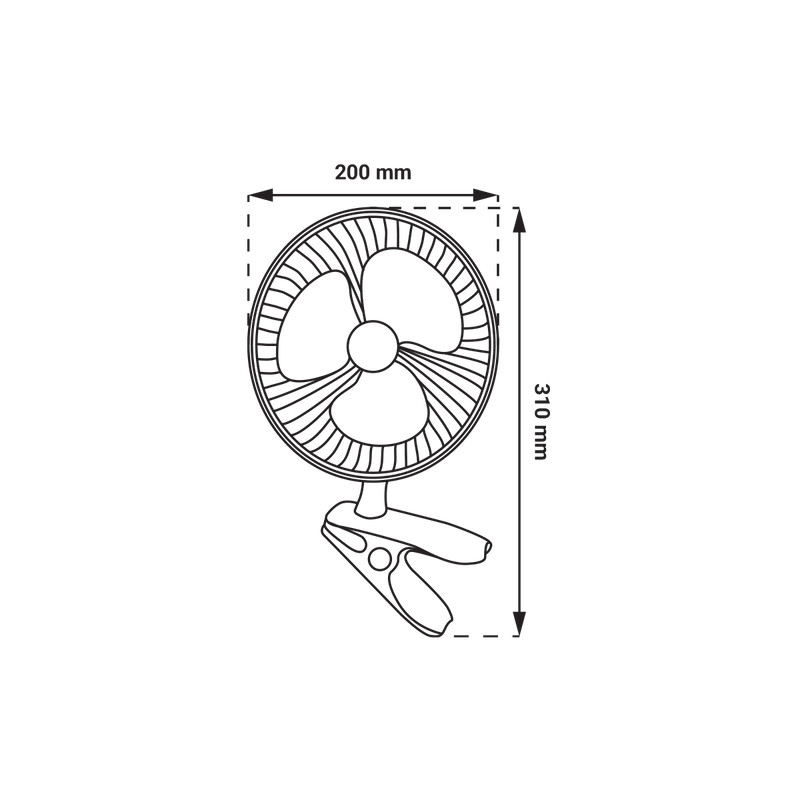 VENTILATOR S KOPCOM GREEN TECH 17W, 6", BIJELA BOJA