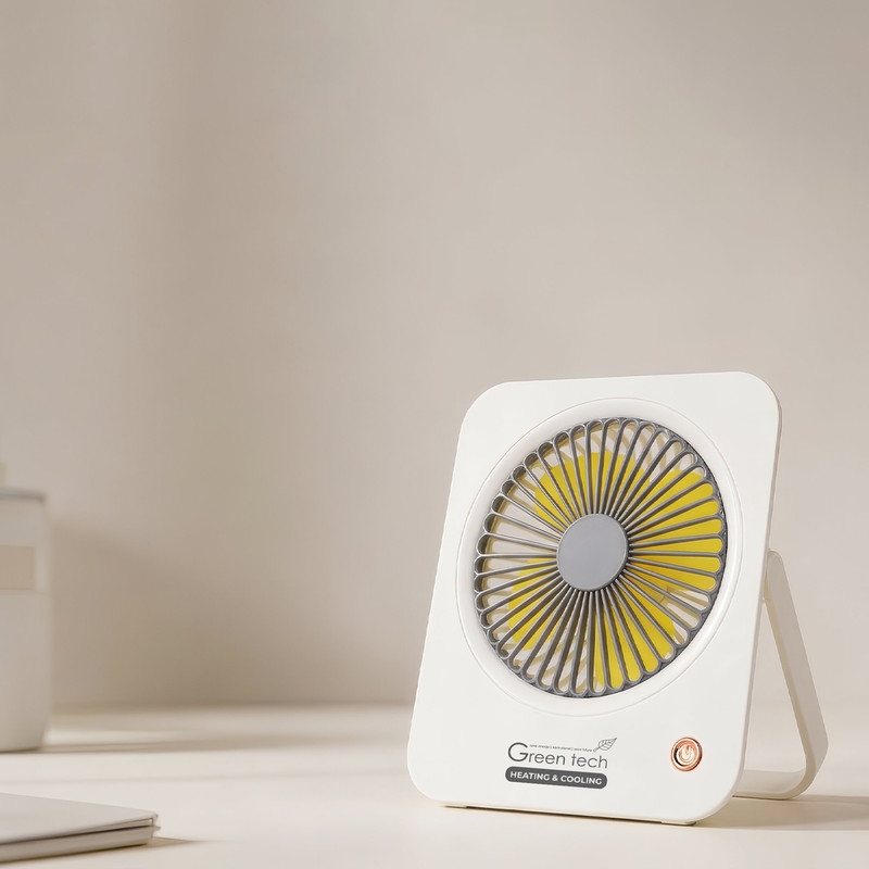 VENTILATOR STOLNI GREEN TECH , 1.5W, BIJELI , SA USB PUNJENJEM