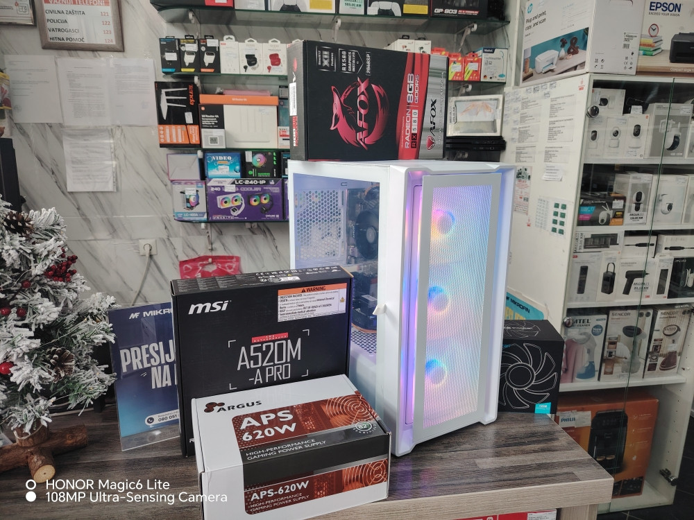 GEMING PC RAČUNAR RYZEN 5 5500 RX 580 16GB 500GB SSD