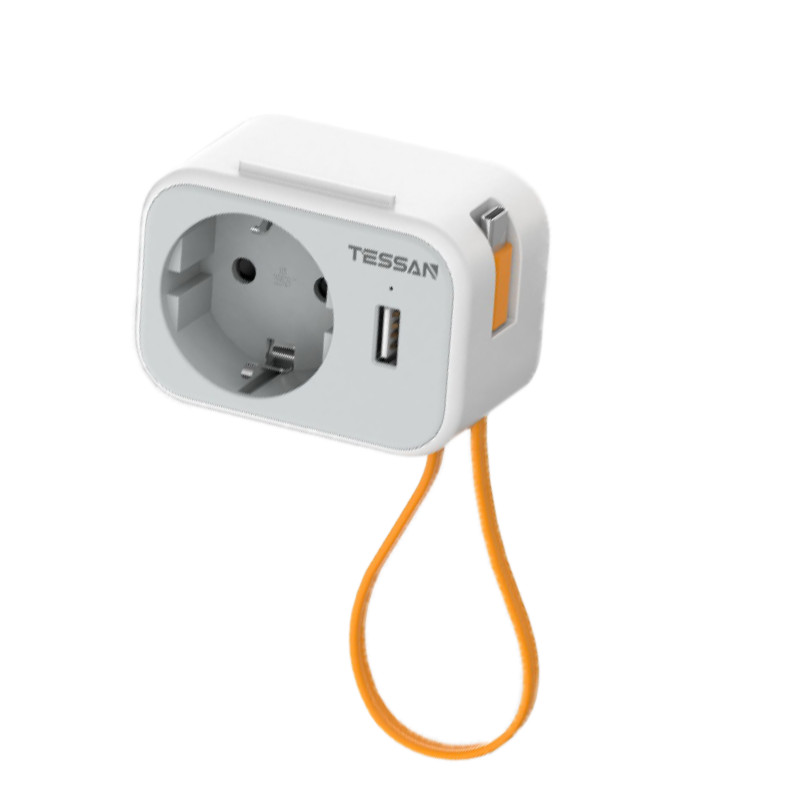 Zidna utičnica TS-332, 1x AC, 1x USB-C sa kabelom od 20cm, 15W