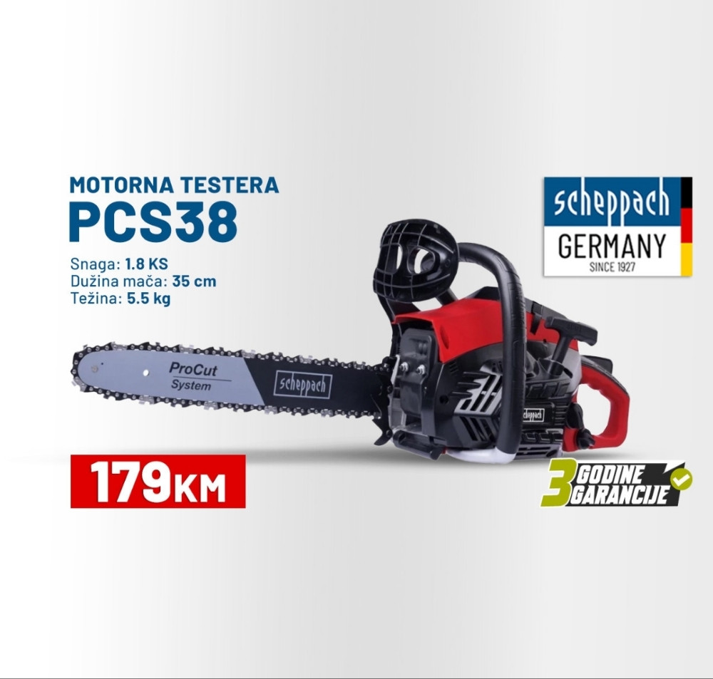 SCHEPPACH BENZINSKA MOTORNA PILA TESTERA MOTORKA PCS38 1.8 KS