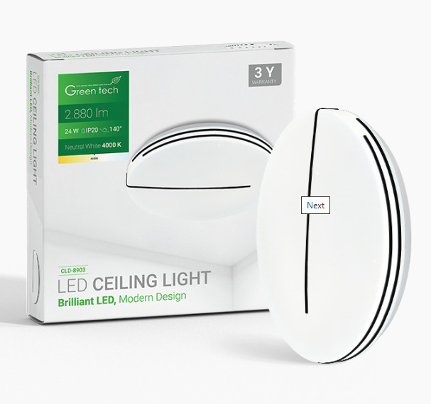 LED plafonjera Green Tech 24W, 4000K, promjer 38cm