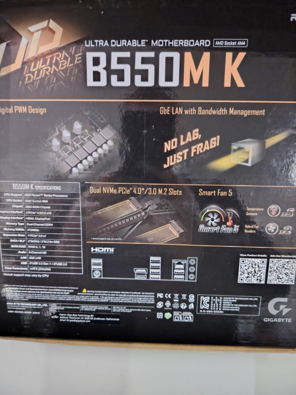 MATICNA PLOČA MB B550M K GIGABYTE AM4 4XDDR4 2XM.2 4XSATA