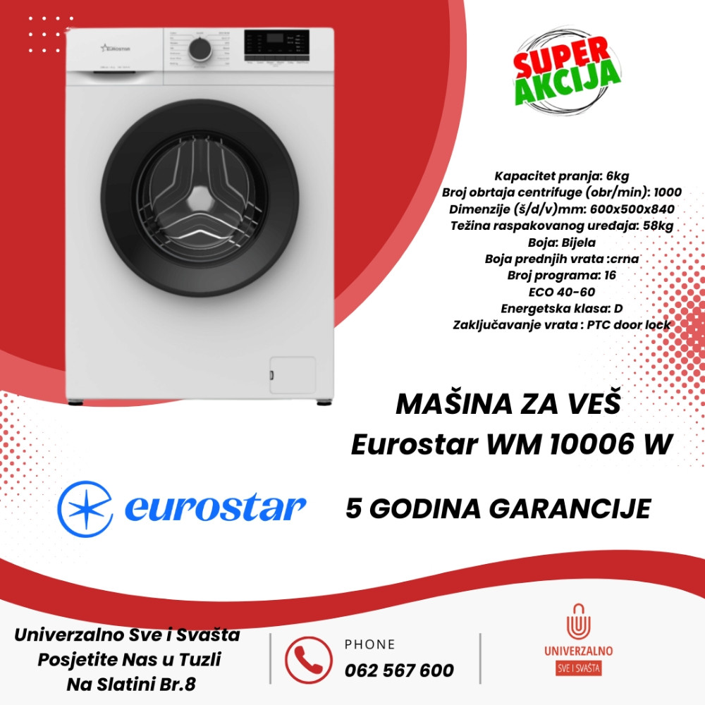 MAŠINA ZA VEŠ EUROSTAR WM 10006 W