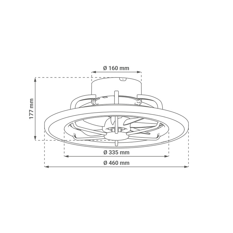STROPNI VENTILATOR SA SVJETILJKOM GREEN TECH, 18, 40W, 3CCT, CRNI