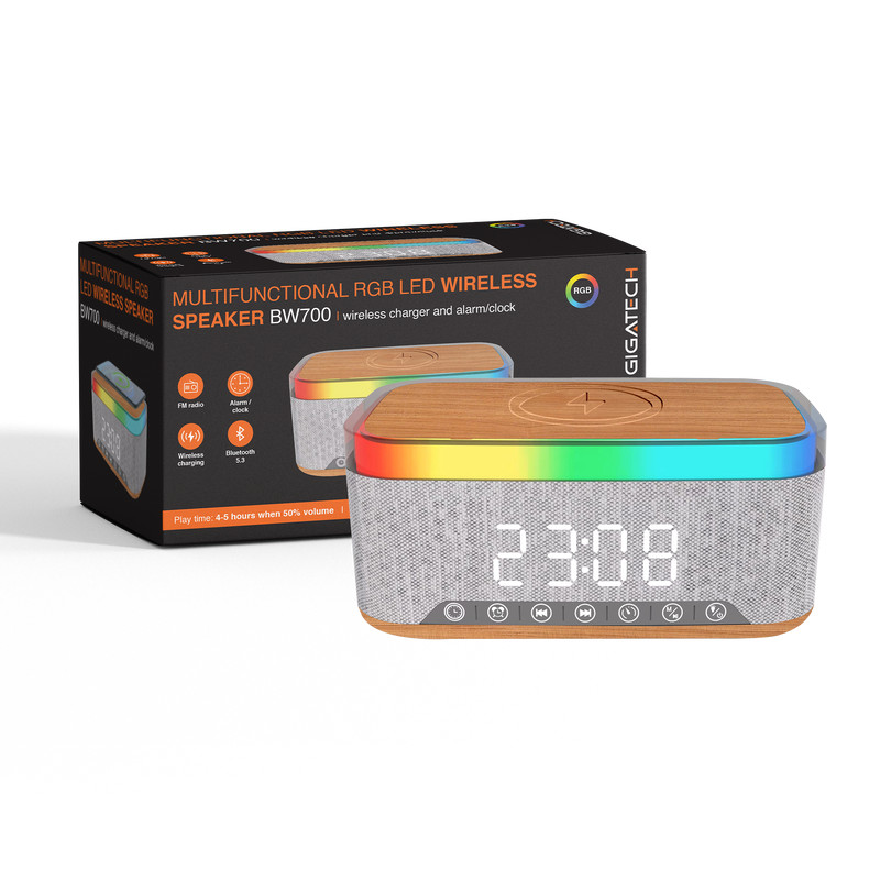 BLUETOOTH ZVUCNIK ,WIRELESS PUNJAC i ALARM/SAT Gigatech BW700 RGB
