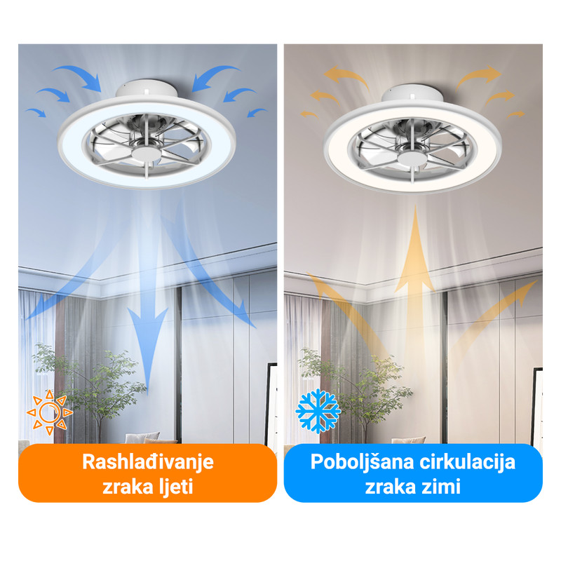 STROPNI VENTILATOR SA SVJETILJKOM GREEN TECH, 18,40W,3CCT, BIJELI