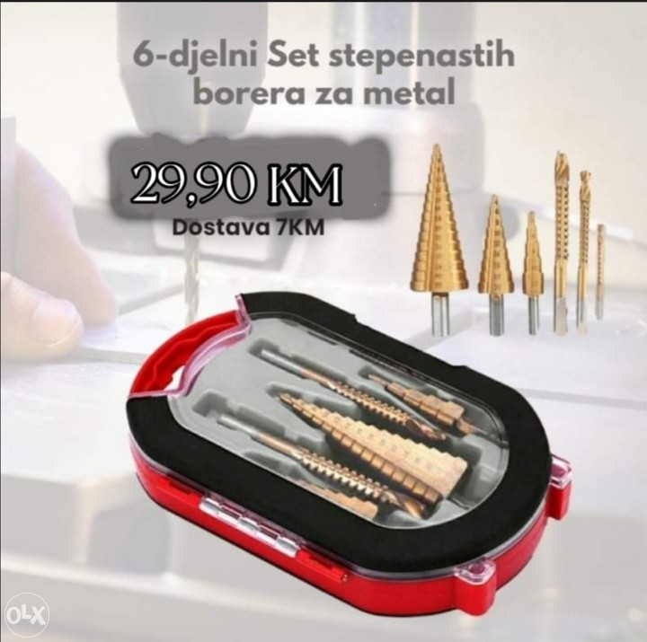 6-djelni set Stepenastih borera za metal