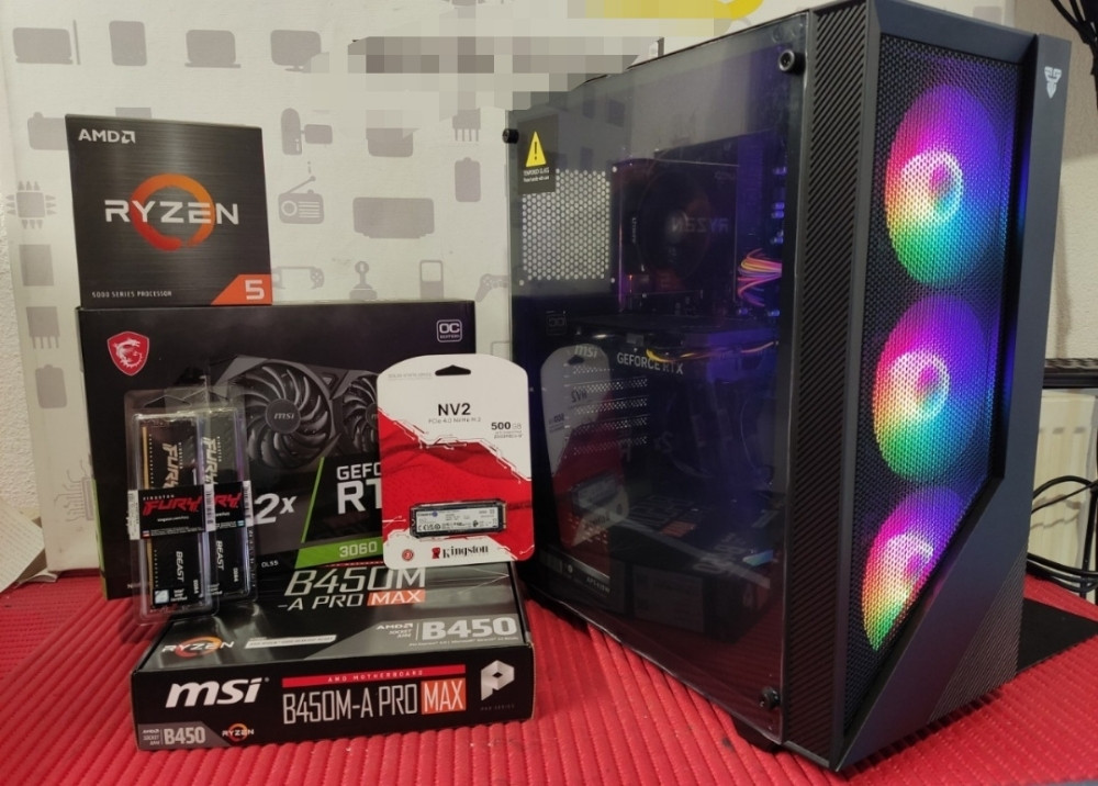 GAMING RACUNAR PC RYZEN 5500 3060 12GB 16GB RAM 512 GB SSD