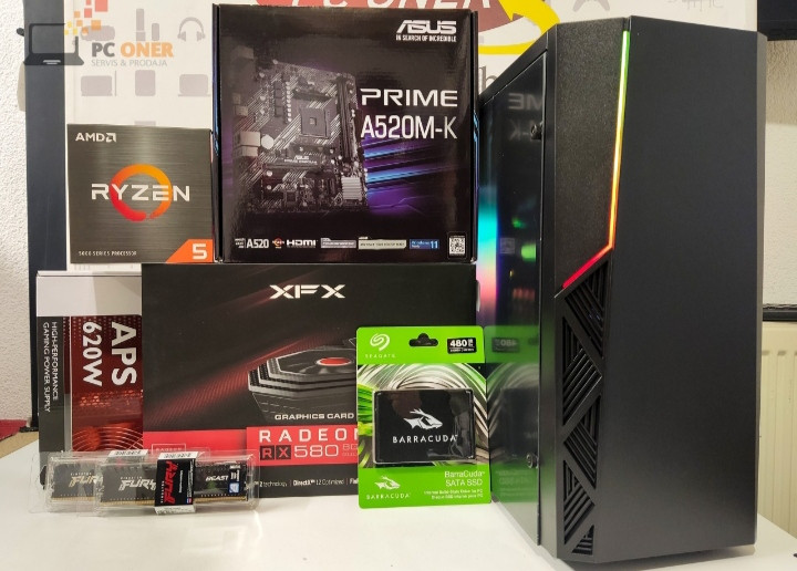 GAMING RACUNAR PC RYZEN 5 3600 RX580 8 GB 16GB 240GB SSD