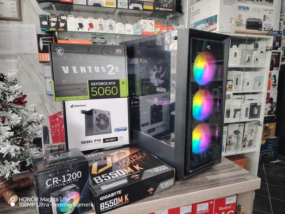 GAMING PC RACUNAR Ryzen 5 5600x RTX 5060  8GB  NV3 1Tb Ram 32