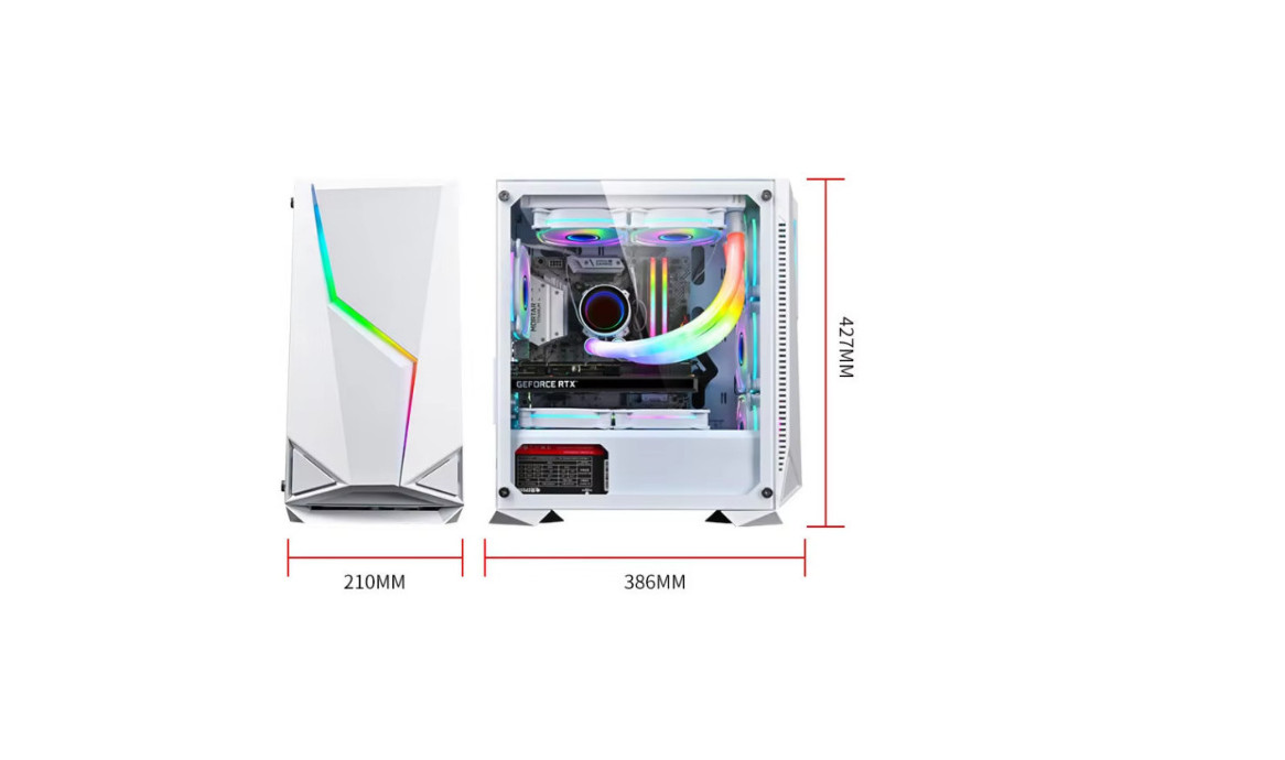 GAMING KUCISTE CS076 WHITE RGB FRONT PANEL