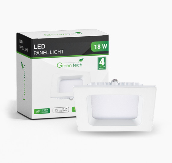 LED panel Green Tech 18W, 4200K, ugradni, kvadratni