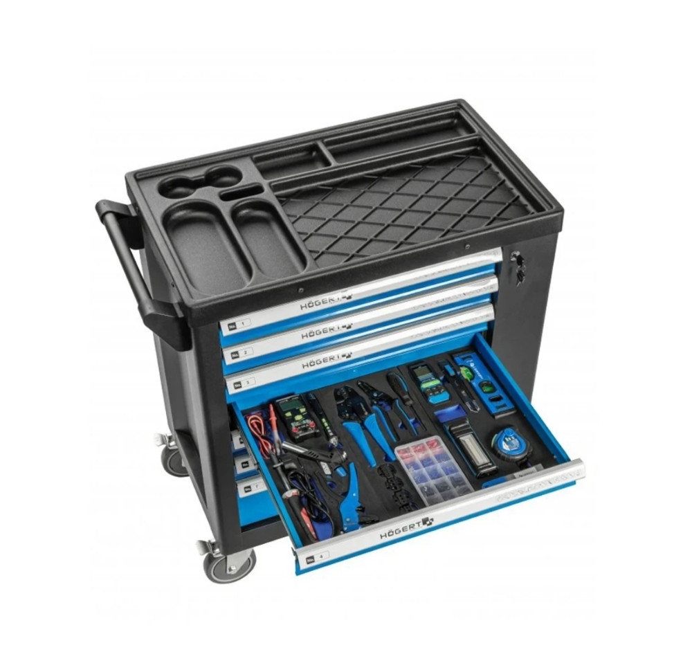HOGERT SET KOLICA ZA ALAT SA 7 LADICA HT7G050 GRATIS VAP 110BAR