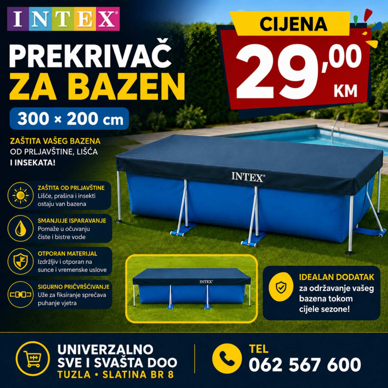PREKRIVAC ZA BAZEN INTEX - 28038 300x200CM