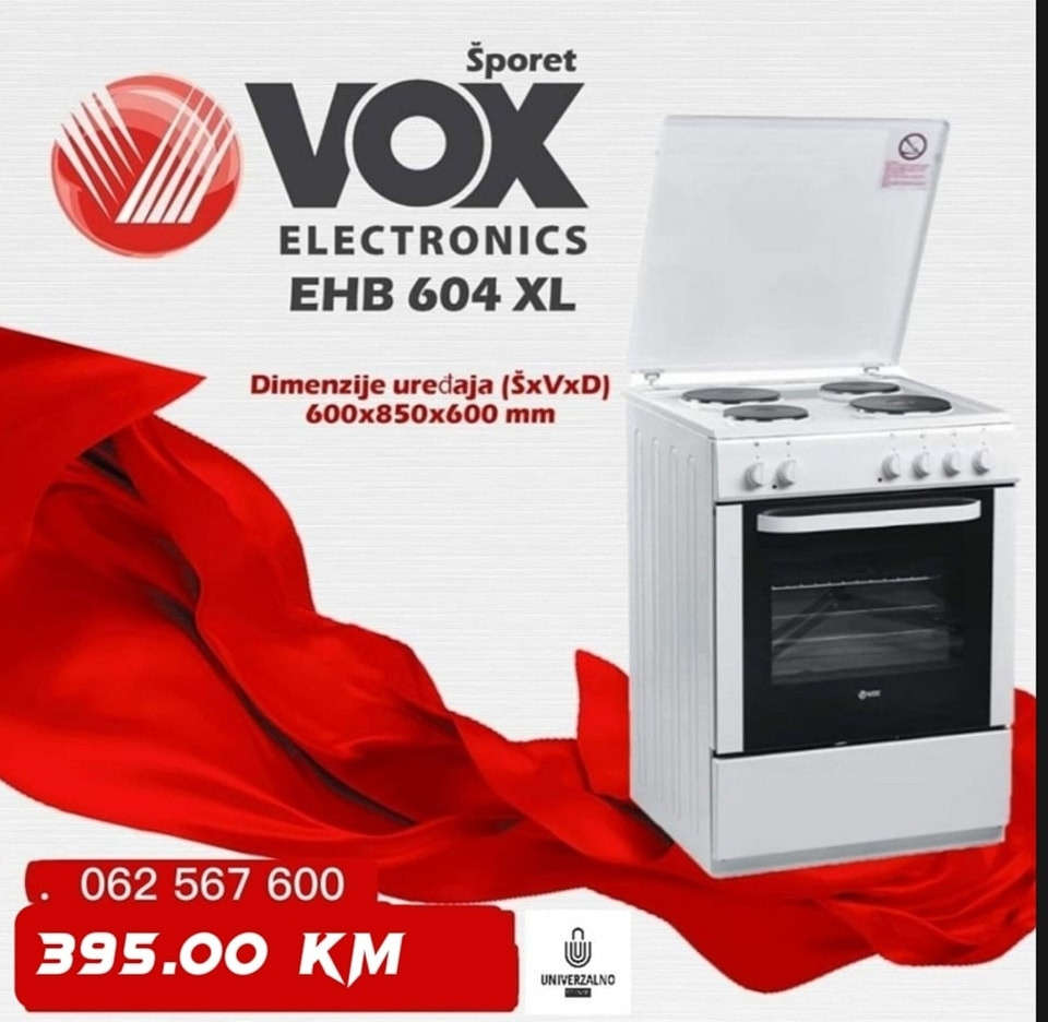 VOX ELEKTRICNI ŠPORET EHB 604 XL