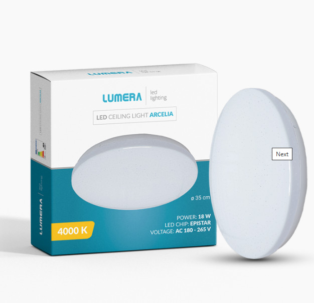 LED plafonjera Lumera Lighting Arcelia, 18W, 4000K