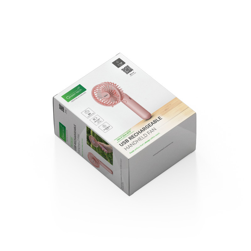 PRIJENOSNI VENTILATOR GREEN TECH, 1.1W, PINK , SA USB PUNJENJEM