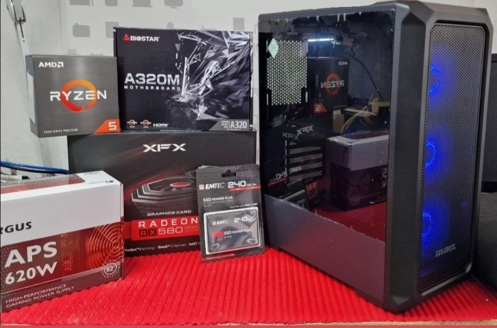 GAMING RACUNAR PC RYZEN 5 5500 16 240SSD RX 580 8 GB NOVO