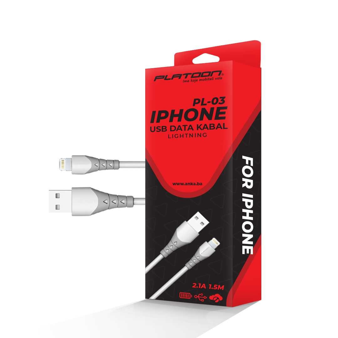 USB DATA KABAL PL-03 1,5M 2,1 A LIGHTING