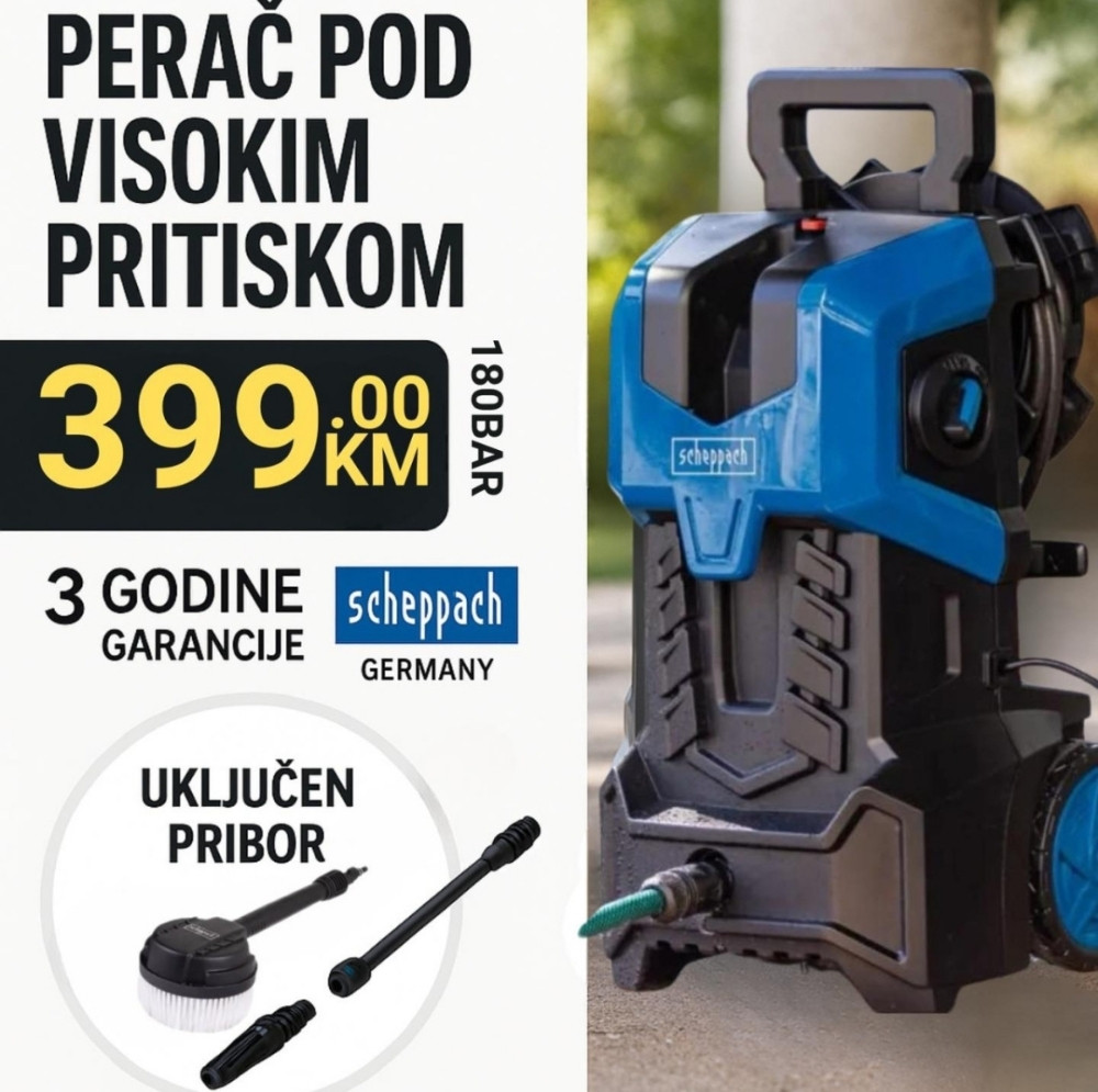 SCHEPPACH VAP 180 BAR PERAČ VISOKIM PRITISKOM HCE3000