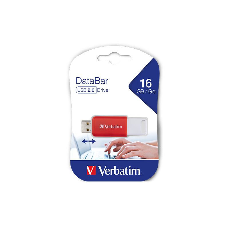 USB MEMORIJSKI STIK 2.0 VERBATIM 16GB, CRVENI , DATABAR