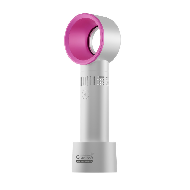 VENTILATOR GREEN TECH , 1.9W, BIJELI + PINK , SA USB PUNJENJEM